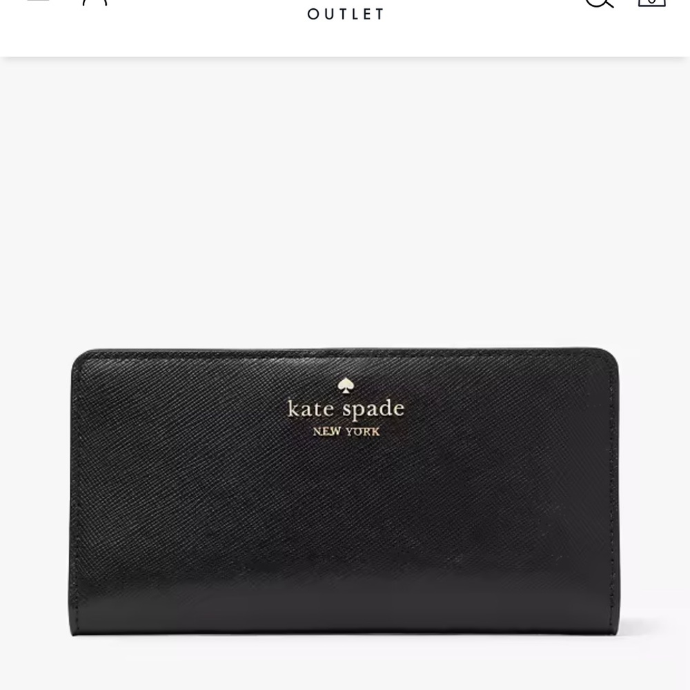 Kate Spade Madison Large Slim Bifold Wallet
Black 
NWT - Picture 4 of 16